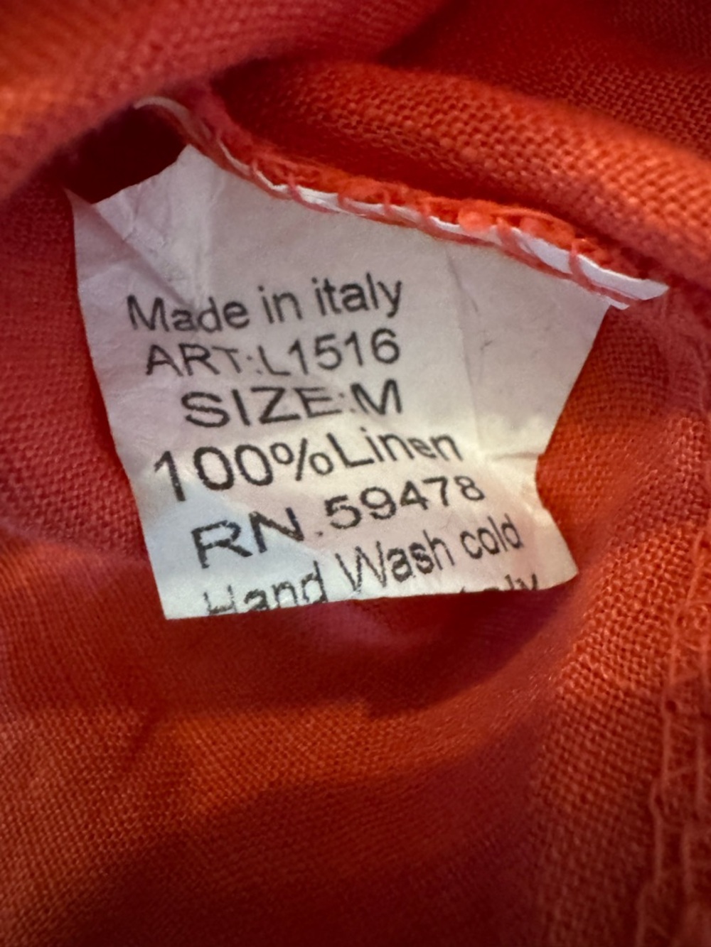 Lungo L’Arno 100% linen shift dress size medium - Picture 7 of 7